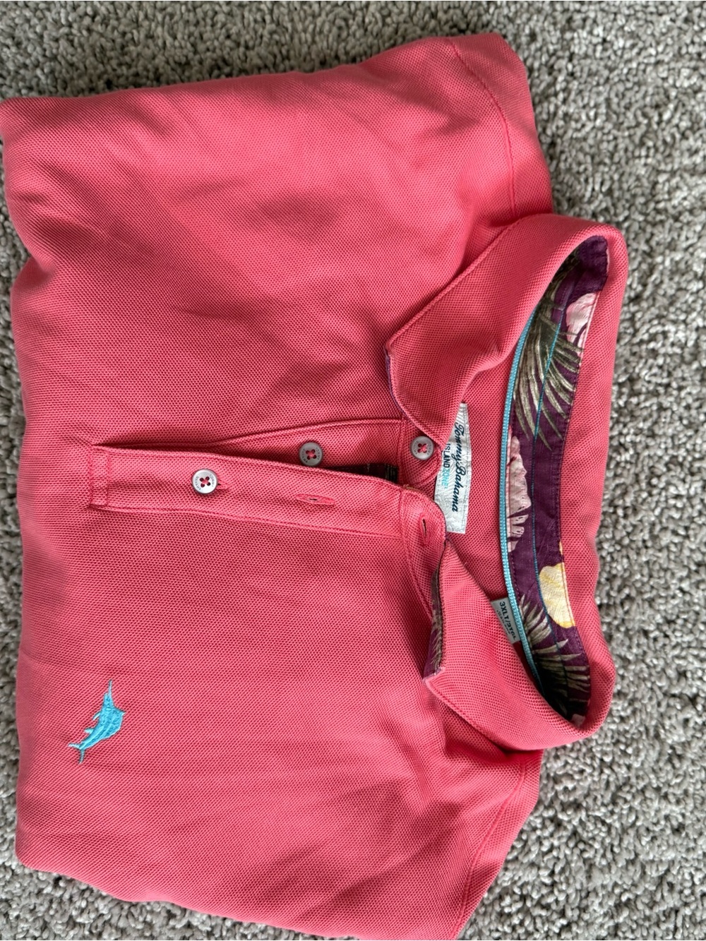 Tommy Bahama IslandZone Polo Mens 3XLT Coral Supima Cotton Tropical Golf Shirt